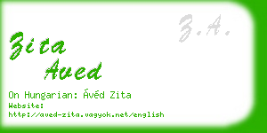 zita aved business card