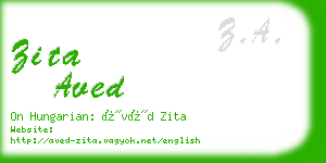 zita aved business card